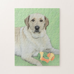 Quebra-cabeça Pintura de Tênis e Retriever Amarelo