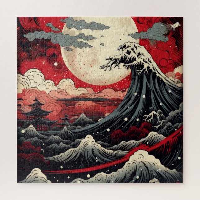 Quebra-cabeça Pintura digital com estilo artístico japonês (Vertical)