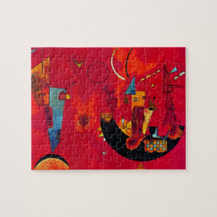 Quebra-cabeça Pintura do Abstrato Vermelho de Kandinsky Mit und