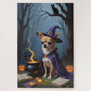 Quebra-cabeça Pintura do Dia das Bruxas Chihuahua