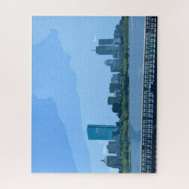 Quebra-cabeça Pintura do Horizonte de Boston Rio Charles