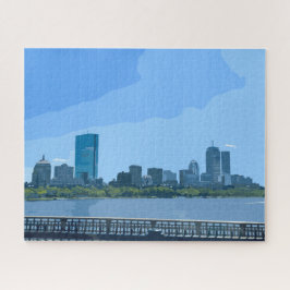 Quebra-cabeça Pintura do Horizonte de Boston Rio Charles