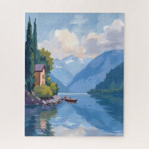 Quebra-cabeça Pintura do Lago de Como, Itália