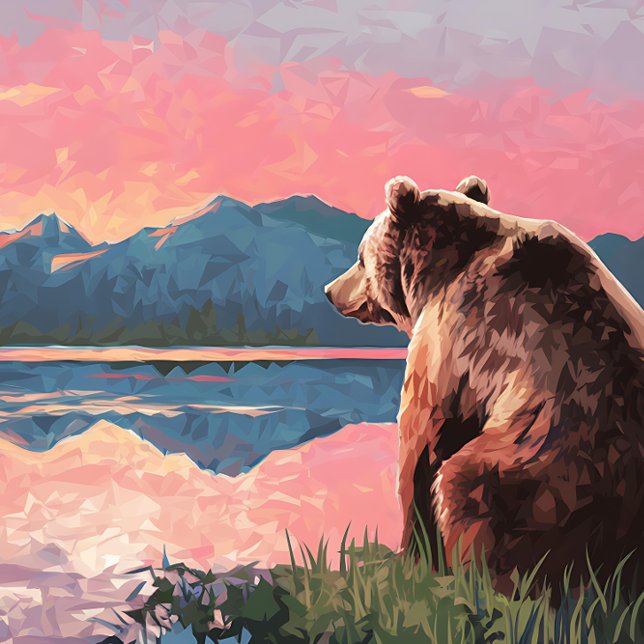 Quebra-cabeça Pintura do Lago Urso Grizzly (Criador carregado)