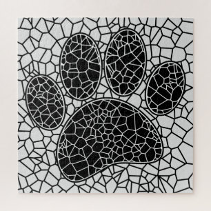 Quebra-cabeça Pintura Do Mosaico, Impressão Em Preto E Branco