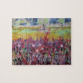 Quebra-cabeça Pintura do Prado de Milkweed / Artista Larry Lerew