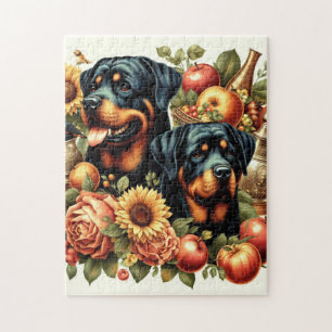 Quebra-cabeça Pintura do Rottweiler Retro