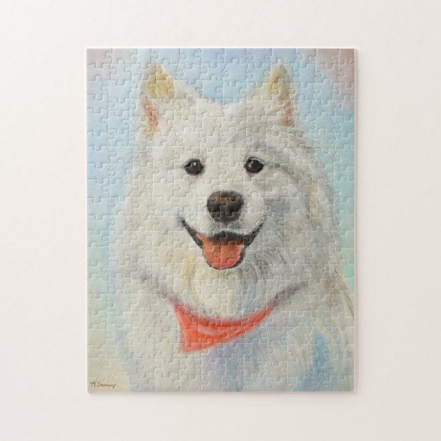 Quebra-cabeça Pintura do Samoyed (Vertical)