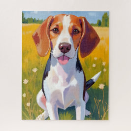 Quebra-cabeça Pintura em Aquarela de Cachorro Beagle