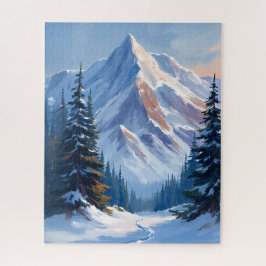 Quebra-cabeça Pintura em Aquarela de Paisagem Montanhosa de Inve