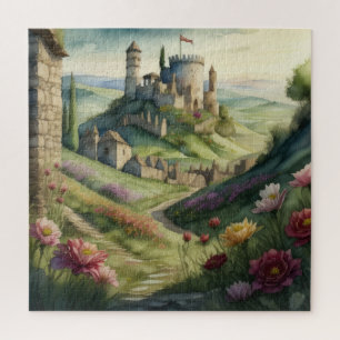 Quebra-cabeça Pintura em Aquarela do Castelo Medieval de Storybo