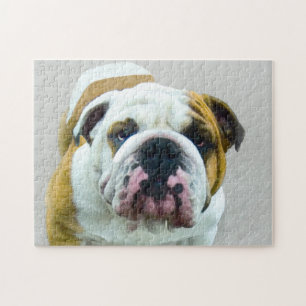 Quebra-cabeça Pintura em Bulldog - Arte Cão Original Bonita