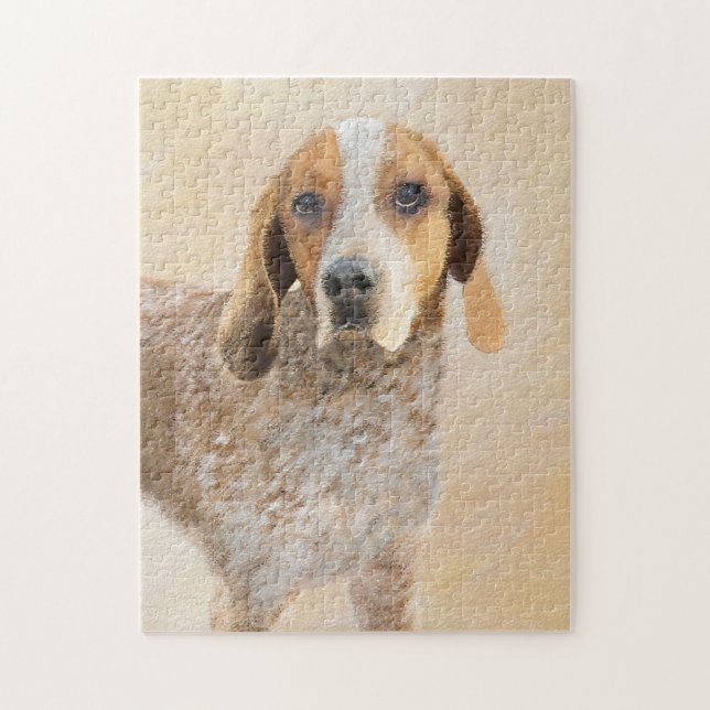 Quebra-cabeça Pintura em Coonhound Inglês Americano - Arte Canin (Vertical)