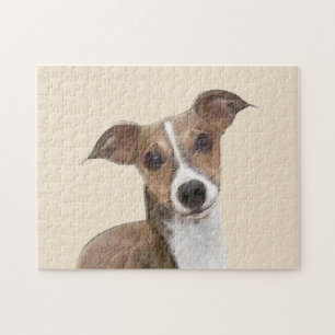 Quebra-cabeça Pintura em Greyhound Italiano - Arte de Cachorro O