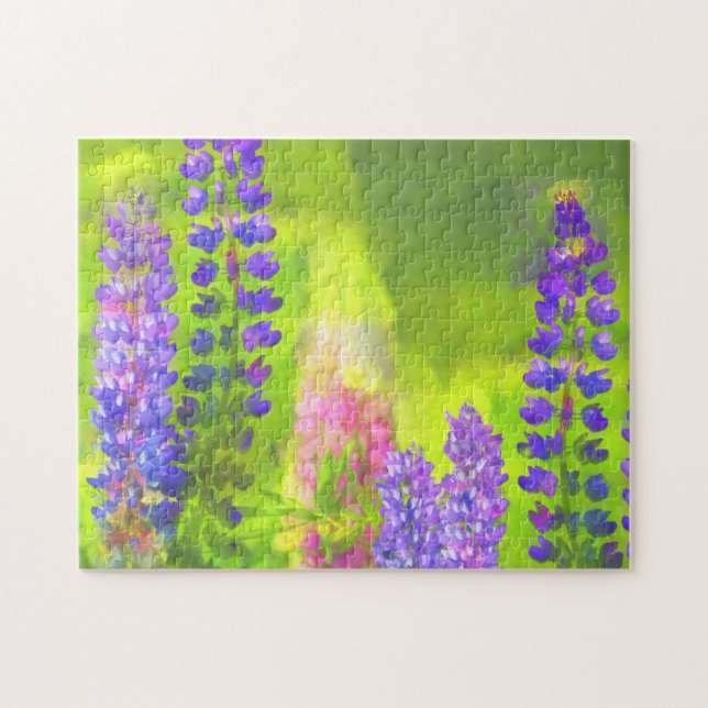 Quebra-cabeça Pintura em Lupine - Arte Flor Original (Horizontal)
