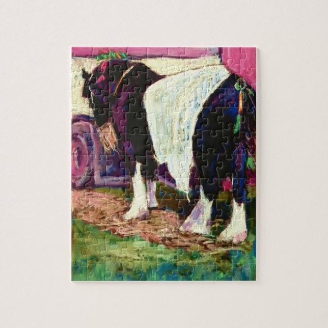 Quebra-cabeça Pintura em Pastel de 'Cavalo de Shire' Bela Arte (Vertical)