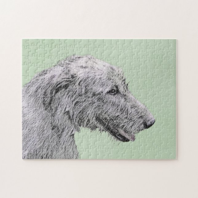 Quebra-cabeça Pintura em Wolfhound Irlandês - Arte em Cachorro O (Horizontal)