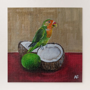Quebra-cabeça Pintura Festa Tropical do Lovebird por Alfred Fox