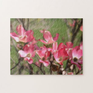 Quebra-cabeça Pintura Fotográfica do Flor de Dogwood Rosa
