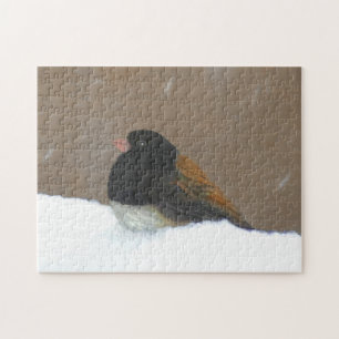 Quebra-cabeça Pintura Junco De Olhos Escuros - Arte De Pássaro O