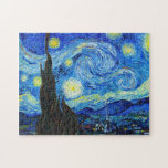 Quebra-cabeça Pintura legal de Vincent van Gogh da noite<br><div class="desc">A noite estrelado por Vincent van Gogh que pinta a multa legal da arte da obra-prima do antigo mestre retored a dor do impressionismo que pinta a decoração de alta resolução saturada vibrante do cargo da arte do cenário da paisagem da qualidade agradável bonita da cor</div>
