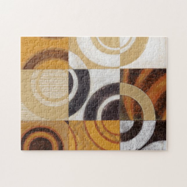 Quebra-cabeça Pintura moderna com Padrões circulares (Horizontal)