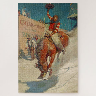 Quebra-cabeça Pintura ocidental de N C Wyeth “O Rodeio”