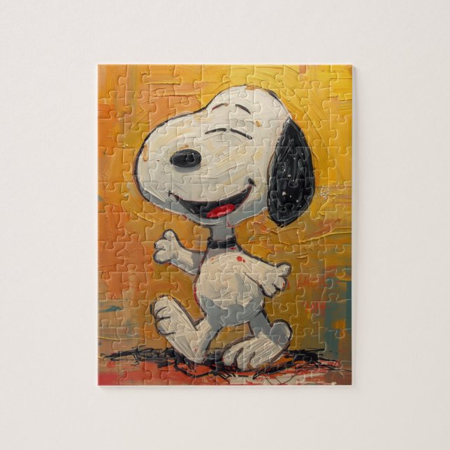 Quebra-cabeça Pintura Pop Art de Cachorro Beagle Alegre (Vertical)