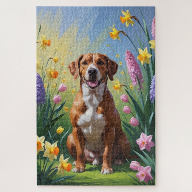 Quebra-cabeça Pintura Ridgeback de Cachorros de primavera da Rod (Vertical)