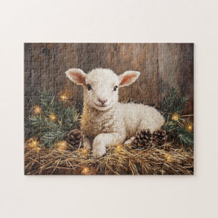 Quebra-cabeça Pintura russa de cordeiro de Natal bonito