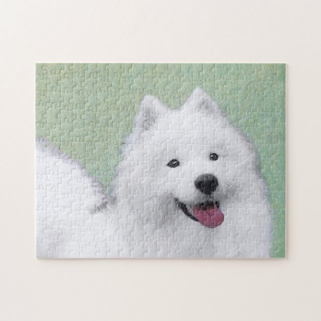 Quebra-cabeça Pintura Samoyed - Arte Cachorosa Original (Horizontal)