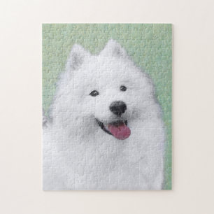 Quebra-cabeça Pintura Samoyed - Arte Cachorra Original