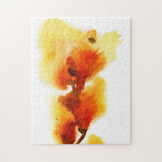 Quebra-cabeça Pinturas florais abstratas 2 da aguarela (Vertical)