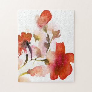 Quebra-cabeça Pinturas florais abstratas da aguarela