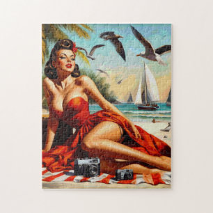 Quebra-cabeça Pinup Clássico de Bela Vintage