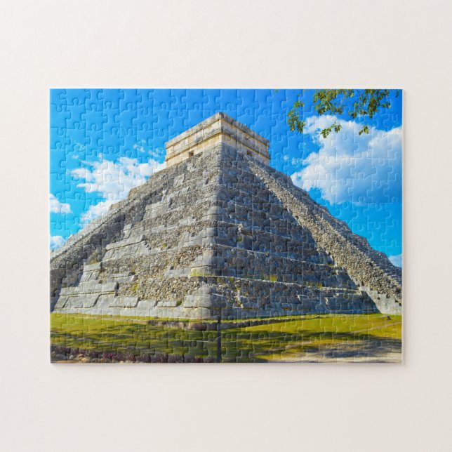 Quebra-cabeça Pirâmide de Chichén Itzá México. (Horizontal)