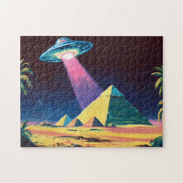 Quebra-cabeça Pirâmides Egípcias de OVNI alienígena (Horizontal)