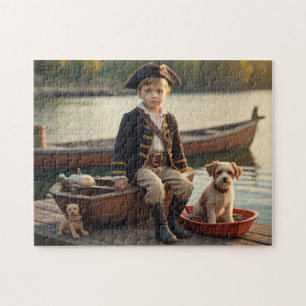 Quebra-cabeça Pirata Menino e seu cachorro
