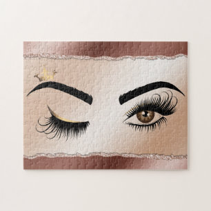 Quebra-cabeça piscar os olhos oftalmologista artista coroa lash