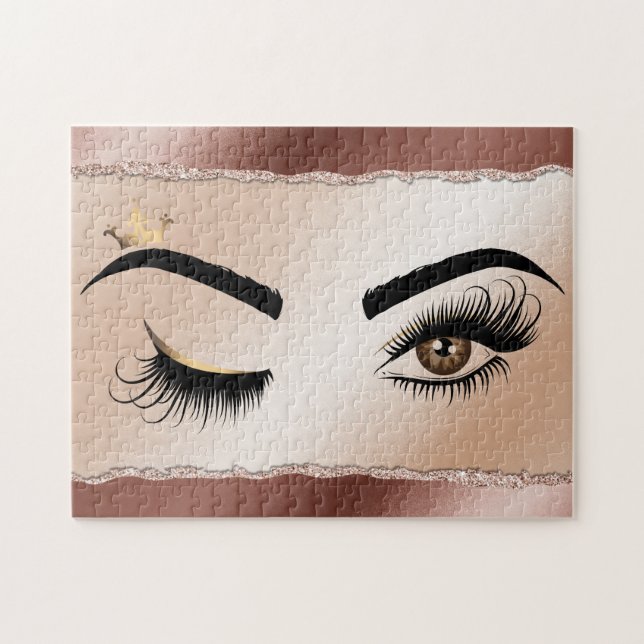Quebra-cabeça piscar os olhos oftalmologista artista coroa lash  (Horizontal)