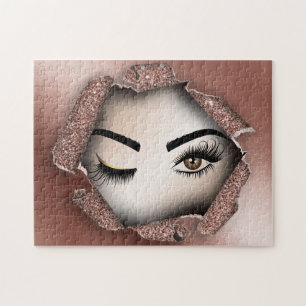 Quebra-cabeça piscar os olhos oftalmologista artista coroa lash