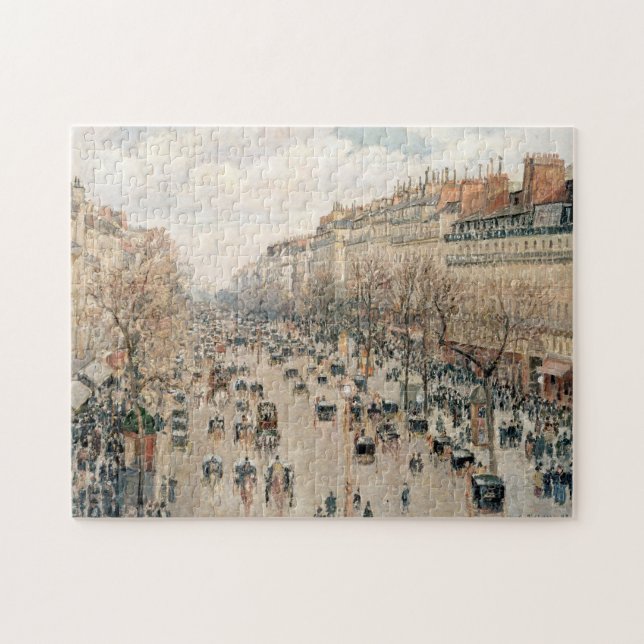 Quebra-cabeça Pissarro - Boulevard Montmartre, Sol da Tarde (Horizontal)