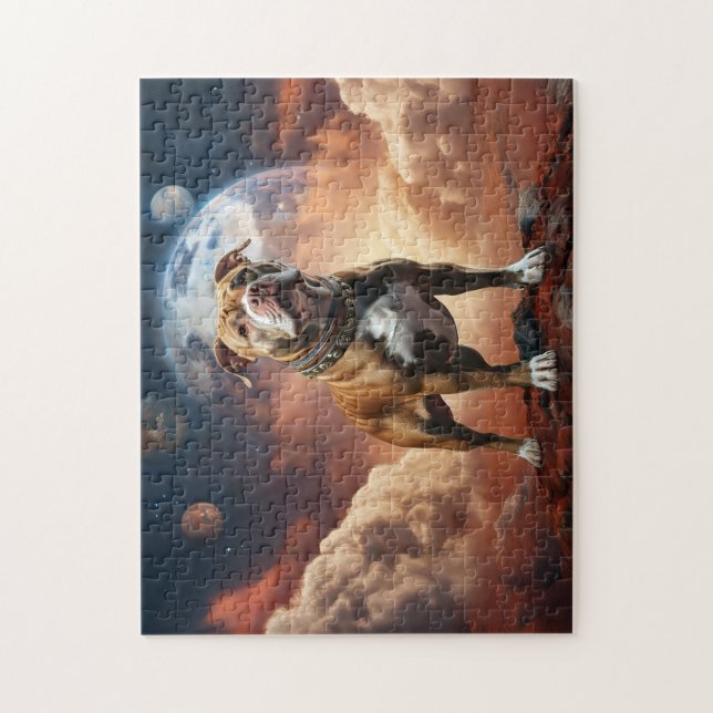 Quebra-cabeça Pitbull dog on Mars on a Jigsaw Puzzle! (Vertical)