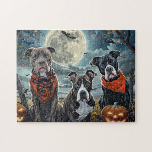 Quebra-cabeça Pitbull Halloween Spooky