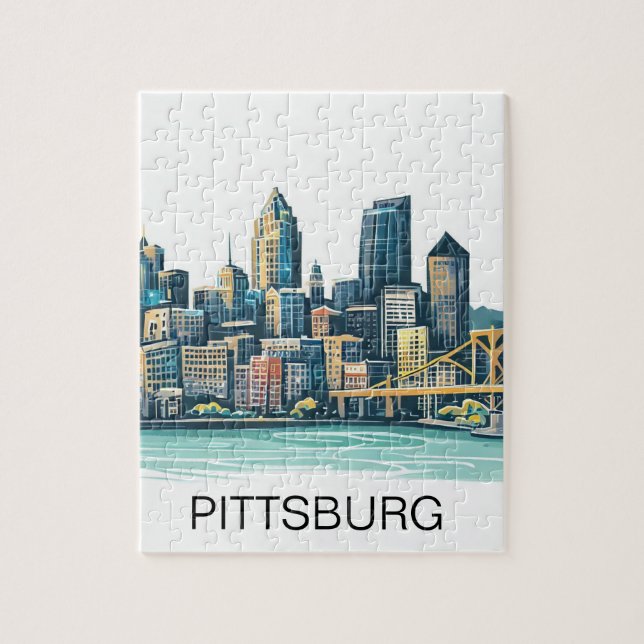 Quebra-cabeça Pittsburgh Cityscape (Vertical)