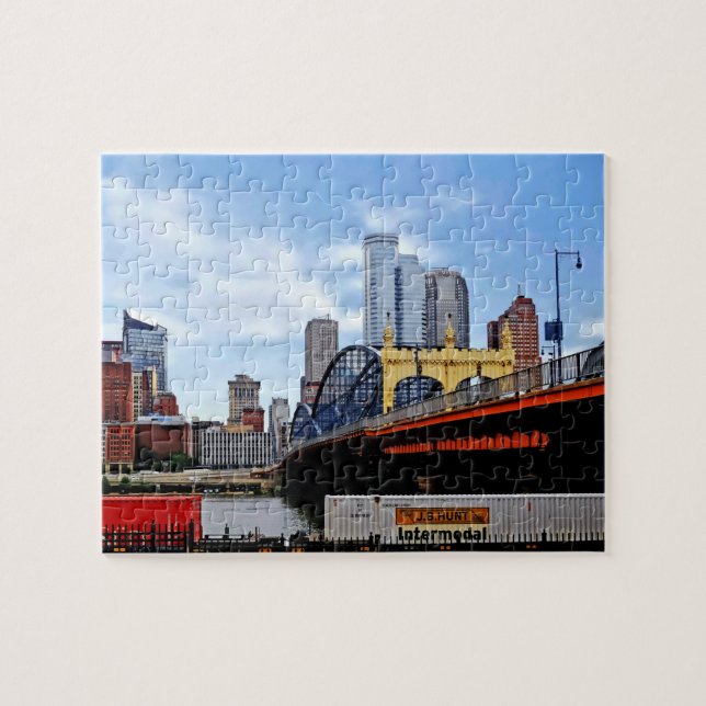 Quebra-cabeça Pittsburgh PA - Comboio Por Smithfield Rua Bridge (Horizontal)