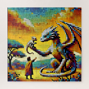 Quebra-cabeça pixelated image of a dragon trainer