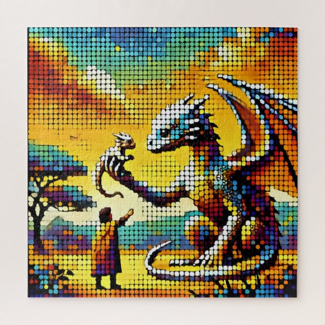 Quebra-cabeça pixelated image of a dragon trainer (Vertical)