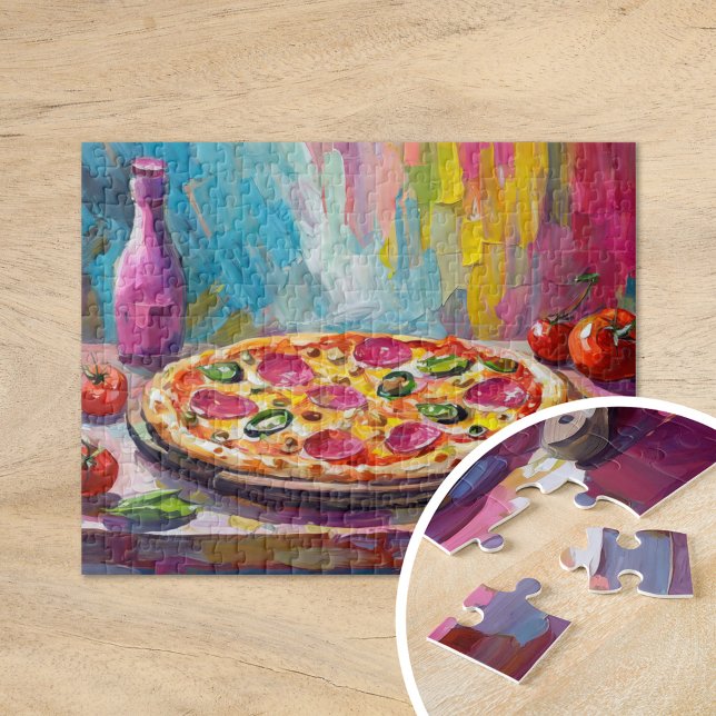 Quebra-cabeça Pizza Colorful Modern Abstrato Art (Criador carregado)