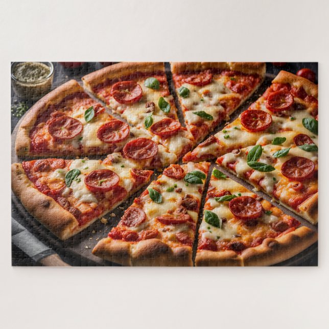Quebra-cabeça Pizza de Pepperoni e Queijo (Horizontal)